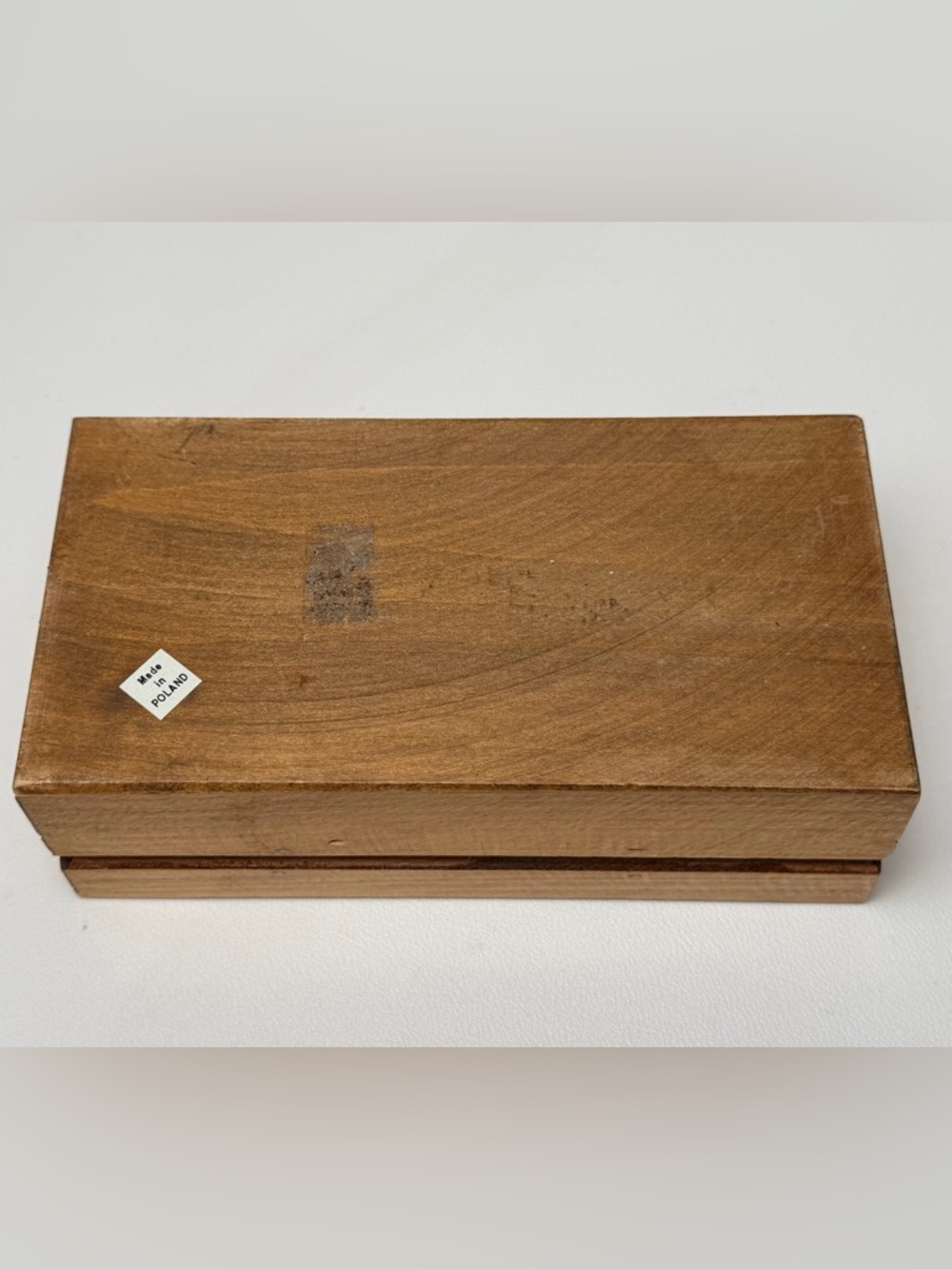 Vintage Hand Carved Wooden Trinket Jewelry Box Engraved Made in Poland - Picture 5 of 8